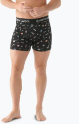 Smartwool Férfi thermo boxeralsó Smartwool Merino Print Boxer Brief black gone camping