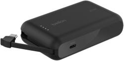 Belkin BPB021HQBK Boost Charge Powerbank Integrált Kábellel, USB C, 10000 mAh, 20 W, Fekete (BPB021HQBK)