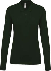 Kariban Női galléros póló Kariban KA257 Ladies’ Long-Sleeved piqué polo Shirt -S, Forest Green