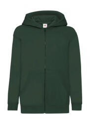 Fruit of the Loom Gyerek kapucnis hosszú ujjú pulóver Fruit of the Loom Kids' Classic Hooded Sweat Jacket 164 (14-15), Sötétzöld