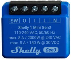 Shelly Releu inteligent Releu inteligent Plus 1 Mini GEN3 3800235261576, 1 canal, 8A (37655) - 24mag