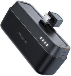 Mcdodo MC-6301 Powerbank Integrált Csatlakozóval, USB-C, 5000 mAh, 20 W, Fekete