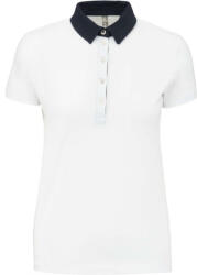 Kariban Női galléros póló Kariban KA261 Ladies' Two-Tone Jersey polo Shirt -L, White/Navy