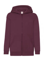 Fruit of the Loom Gyerek kapucnis hosszú ujjú pulóver Fruit of the Loom Kids' Classic Hooded Sweat Jacket 128 (7-8), Burgundi vörös