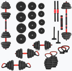 HMS SGN120 Pro Set 6W1 20kg greutăți negru/roșu