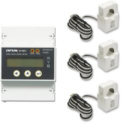 Breckner Kit releu putere DFUN DFPM93 smart meter, trifazic 3x220-380V, 6400imp/Kwh cu siguranta digitala, transformator Split Core 600V, 300A/5A, 50-60Hz (DISHN75) - uneltedegradina