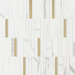 Marazzi Faianta rectificata, cu efect de marmura, Marazzi Allmarble Statuario M8GZ Allmarble Mosaico Tria Statuario Satin (M8GZ Allmarble Mosaico Tria Statuario Satin)