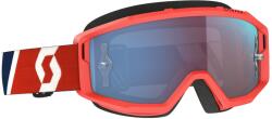 SCOTT Primal CH motokrossz szemüveg piros-kék, kék króm plexivel