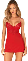 Obsessive - Ingridia Chemise & Thong Red Xs/s