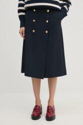 Tommy Hilfiger szoknya sötétkék, midi, harang alakú, WW0WW43628 - sötétkék 40