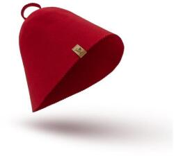 SaunHat szauna sapka, 100% juhgyapjúból, varrásmentes, piros