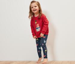 Tchibo 5 kisgyerek leggings, állatos 1x sötétkék, többszínű nyomott mintával, 1x szürke-kék, többszínű nyomott mintával, 1x sötétkék, 1x piros, 1x sötétkék, többszínű nyomott mintával 86/92
