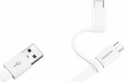 Huawei 2in1 Type-C / micro USB adatkábel, gyári, 1.5M, 2A, fehér, AP55s (CSOMAGOLT)