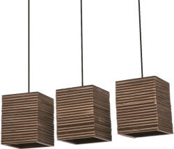 OSRAM Decor Cardboard Square Pendant beltéri mennyezeti/függesztett lámpatest barna színben, 3db E27 foglalattal, IP20 védettséggel, 5 év garanciával, 220-240V ( 4058075837386 ) (4058075837386)