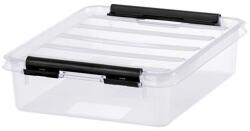 SMARTSTORE Műanyag tárolódoboz, 1 liter, fekete fogantyúkkal, SMARTSTORE "Classic 1", átlátszó (CSDSMART24) - tintasziget