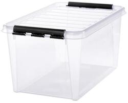 SMARTSTORE Műanyag tárolódoboz, 47 liter, fekete fogantyúkkal, SMARTSTORE "Classic 45", átlátszó (CSDSMART40) - tintasziget