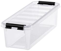 SMARTSTORE Műanyag tárolódoboz, 3, 5 liter, fekete fogantyúkkal, SMARTSTORE "Classic 4", átlátszó (CSDSMART28) - tintasziget