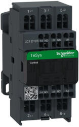 Schneider Electric LC1D123E7 AC mágneskapcsoló, 5, 5kW/12A (400V, AC3), rugós csatlakozás, 1Z+1NY (LC1D123E7)