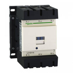 Schneider Electric LC1D115L7 AC mágneskapcsoló, 55kW/115A (400V, AC3), csavaros csatlakozás, 1Z+1NY (LC1D115L7)
