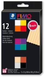 FIMO Gyurma, készlet, égethető, 12x25 g, FIMO "Professional Basic", 12 különböző szín (MEN-CO-FM8043C121)