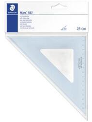 STAEDTLER Háromszög vonalzó, műanyag, 45°, 25 cm, STAEDTLER "Mars 567", átlátszó kék (TS5672645) - tintasziget