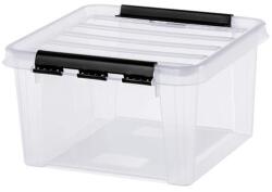 SMARTSTORE Műanyag tárolódoboz, 8 liter, fekete fogantyúkkal, SMARTSTORE "Classic 12", átlátszó (CSDSMART32) - tintasziget