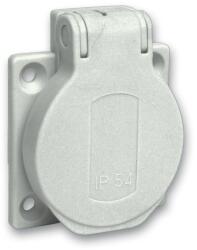 Schneider Electric Schneider PKN51G PRATIKA Háztartási aljzat, 2P+F, 50x50, hátsó meghúzással, szürke, IP54, francia (PKN51G)