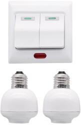 ELMARK Intrerupator dublu cu RF 2 canale 400W alb cu doua dulii E27 (99104)
