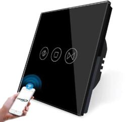 ELMARK Comutator inteligent draperii Smart Wi-Fi touch negru sticla 1000W, 195011/BL (195011/BL)