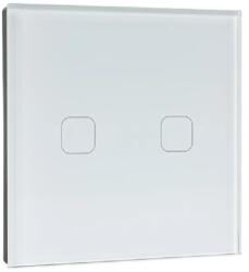 ELMARK Intrerupator dublu Touch alb sticla 1000W inteligent Smart Wi-Fi, 195008/WH (195008/WH)
