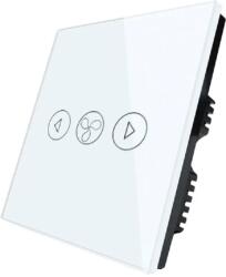ELMARK Comutator inteligent ventilator Smart Wi-Fi touch alb sticla 300W, 195010/WH (195010/WH)