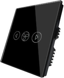 ELMARK Comutator inteligent ventilator Smart Wi-Fi touch negru sticla 300W, 195010/BL (195010/BL)