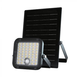 V-TAC 10W LED napelemes (SOLAR), mozgásérzékelős reflektor távirányítóval 120° 4000K-6000K - Fekete házas - 23756