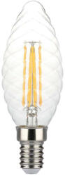 V-TAC Dimmelhető átlátszó LED izzó filament COG E14 C35 4W 3000K gyertya - 214367 (214367)