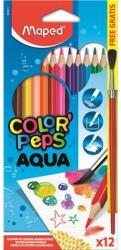 Maped Színes ceruza készlet akvarell ecsettel háromszögletű Maped Color Peps 12 db (836011)