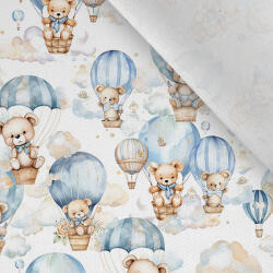 Takoy Prémium pamut NELA kék maci egy léggömbben