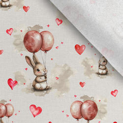 Takoy Szabadidő anyag/ futter Takoy 150cm nyuszi rózsaszín lufikkal