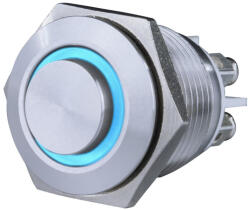 GAO Csengő nyomógomb beépíthető, fém, kék LED fénnyel 0083076302