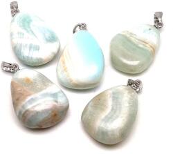 R. M. ékszer 20/25mm Aragonit kék csepp medál (056622)