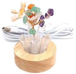 R. M. ékszer Lámpa fa talpas USB vegyes hegyi életfa 6cm (017456)