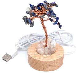 R. M. ékszer Ásványok Lámpa fa talpas USB lapis lazuli hegyi életfa 6cm (017468)