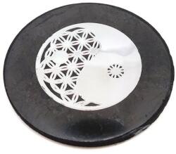 R. M. ékszer Shungit korong jin jang életvirág ezüst ma. 50mm (024648)