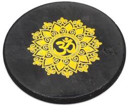 R. M. ékszer Ásványok Shungit korong om mandala arany matricás 50mm (024646)
