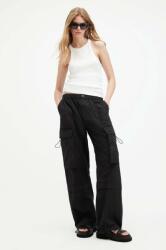 AllSaints pamut nadrág BARBARA TROUSER fekete, magas derekú cargo, W021TA - fekete 36