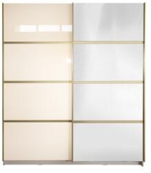 Spectral Mobila Gold Dulap 1800 Crem cu usi MDF Lucios si Oglinda + 2 Comode Garderoba