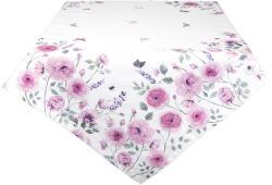 Clayre & Eef Fata de masa bumbac alb roz Roses 150 cm x 150 cm (RBU15deco) Fata de masa