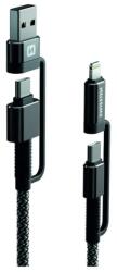 SWISSTEN Cablu Date Swissten Kevlar 4in1 USB-A + USB-C/Lightning + USB-C 60W 3A 1.5m Gri