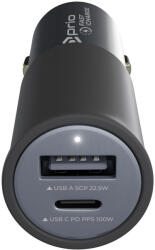 Prio Autós töltő USB-C / USB-A csatlakozással rendelkező, dupla, 100W (18066)
