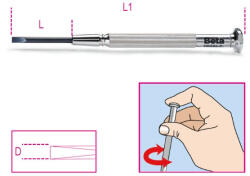 Beta 1229LP 3, 0 Műszerész csavarhúzó hasítottfejű csavarhoz, nikkelezett, barnított