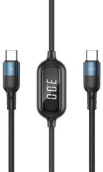 REMAX Litxn USB Type-C - USB Type-C kábel 60W PD áramerősség kijelzéssel 1m fekete (RC-193a)